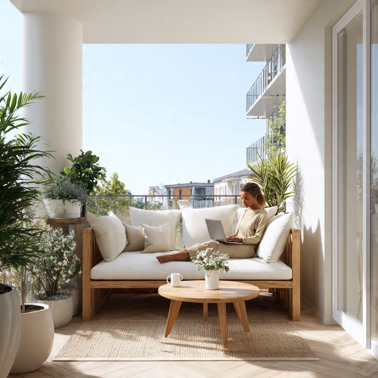 realistic modern image of balcony decor ideas feat