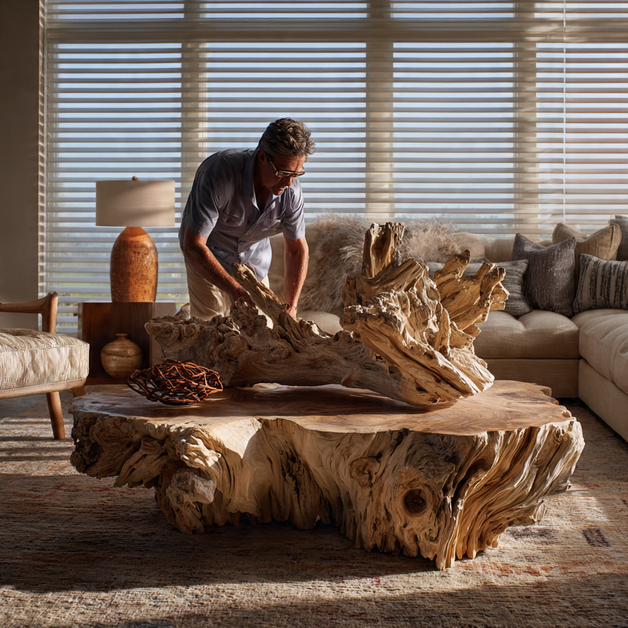 realistic scene of a living room table adorned wit 1