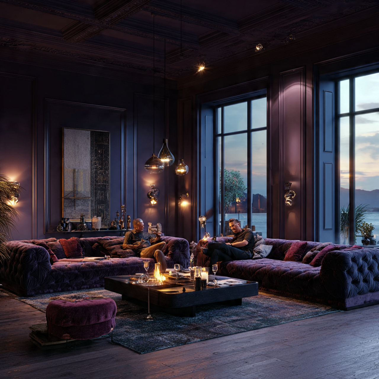 25 Modern Living Room Paint Color Ideas That Wow Every Guest 11 sophisticated living room with moody midnight plum