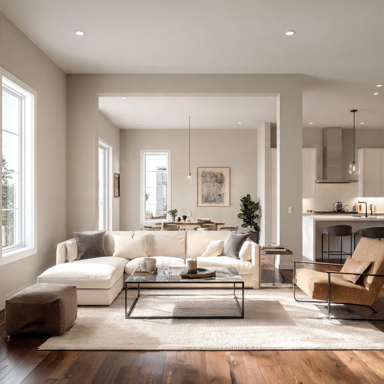 25 Modern Living Room Paint Color Ideas That Wow Every Guest 8 spacious living room featuring modern greige neutr