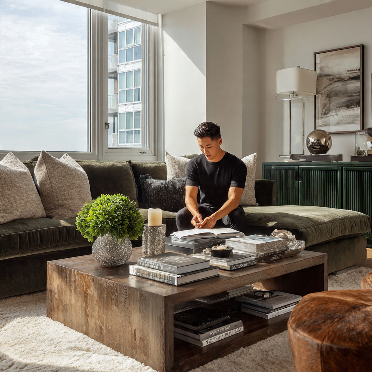 stylish living room green ideas with a custom juni