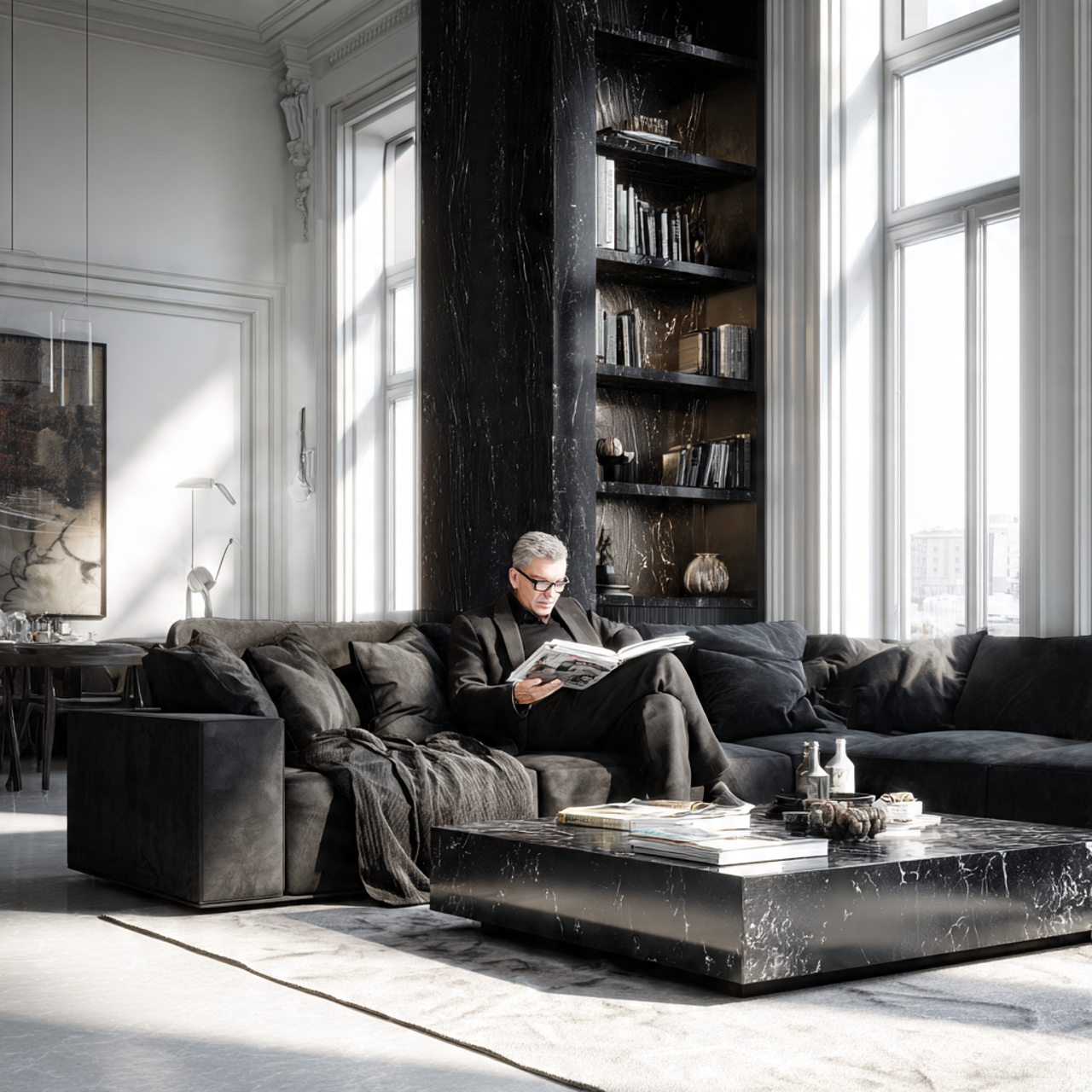 ultra realistic apartment living room featuring hi