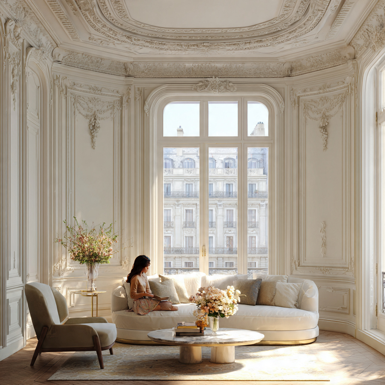 ultra realistic apartment living room featuring pa