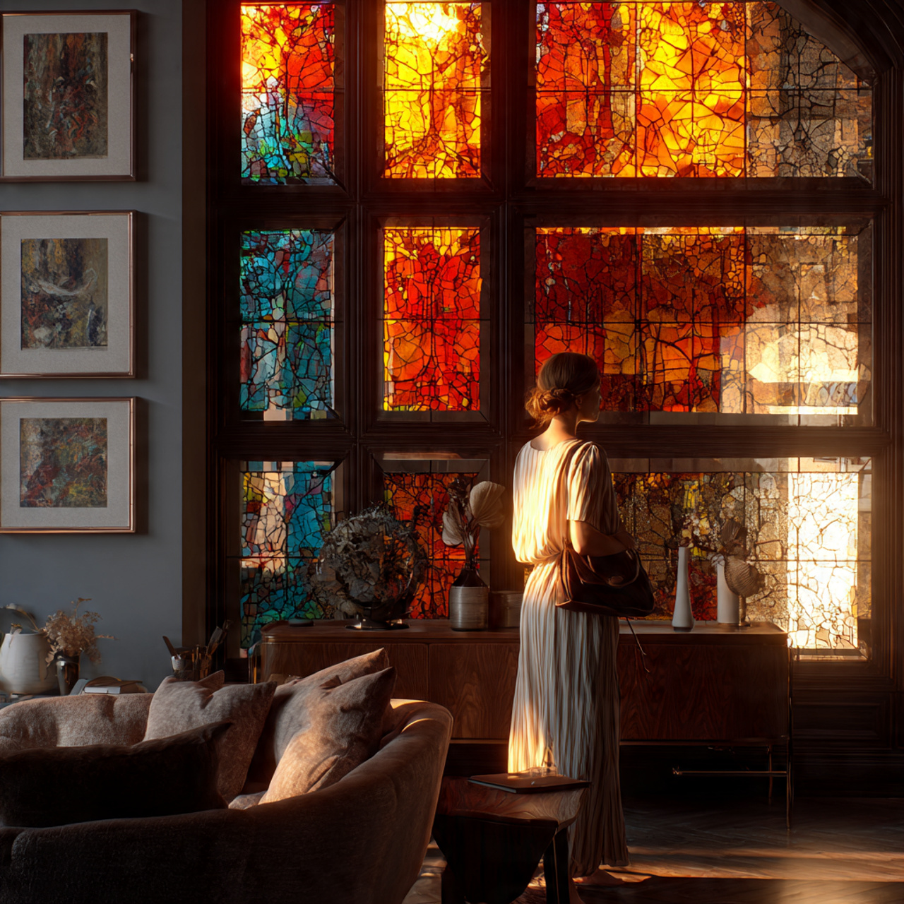 ultra realistic artistic interior showcasing livin