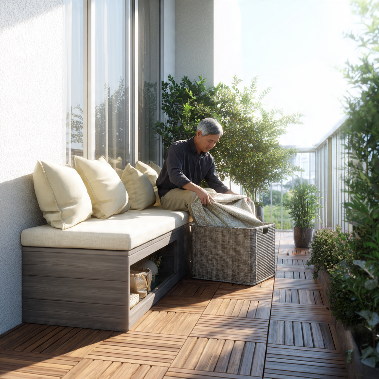 ultra realistic balcony decor ideas scene with a s