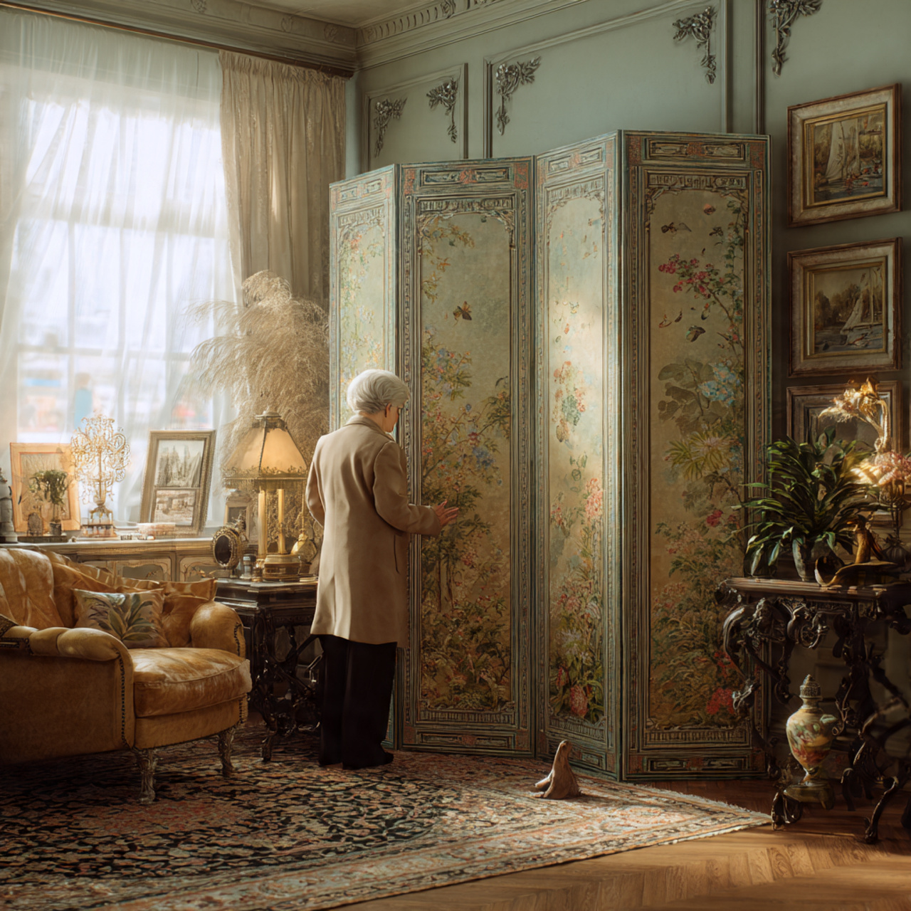 ultra realistic classic interior scene featuring l