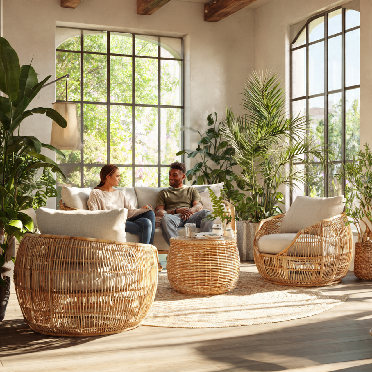 ultra realistic coastal style living room featurin