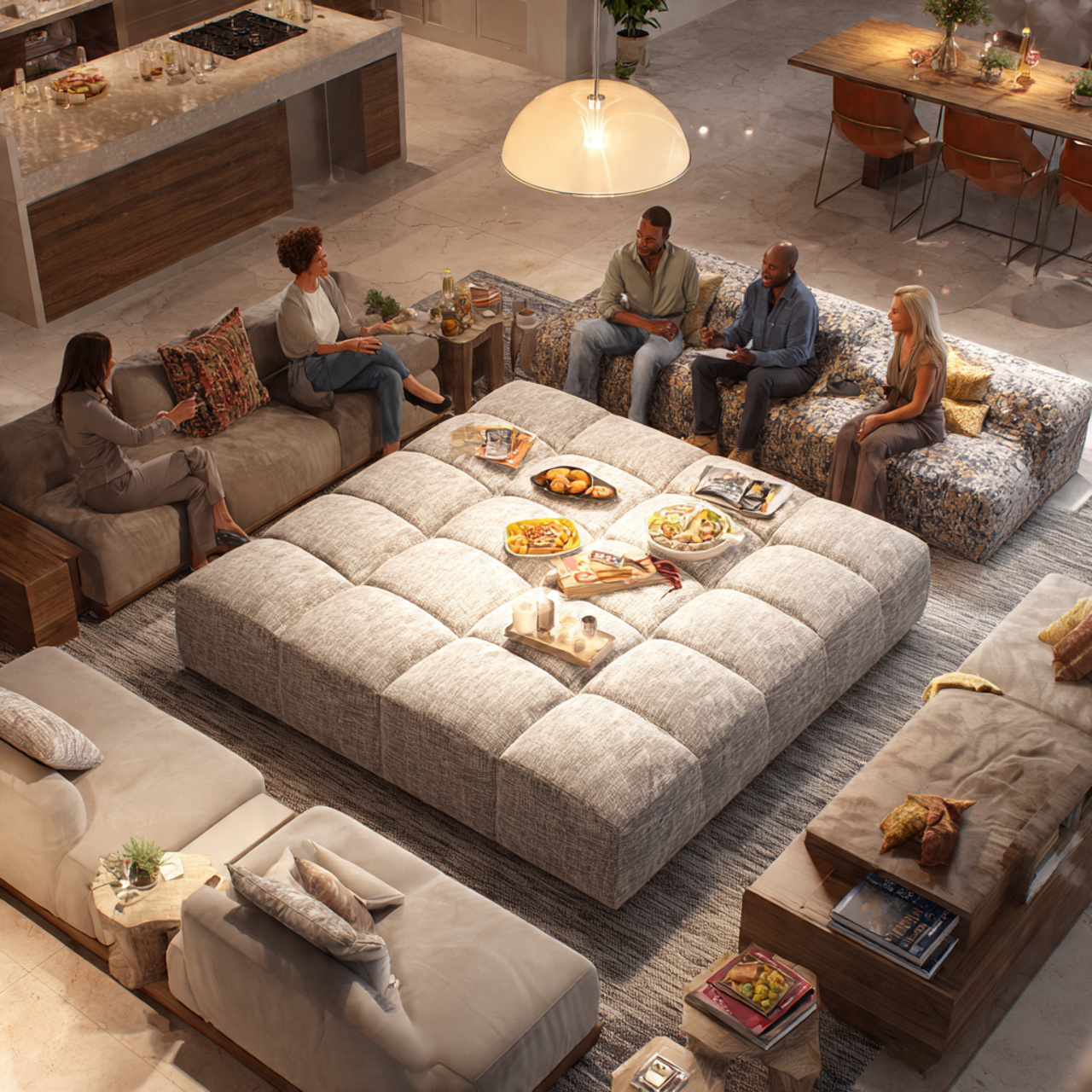 ultra realistic contemporary living room with a la
