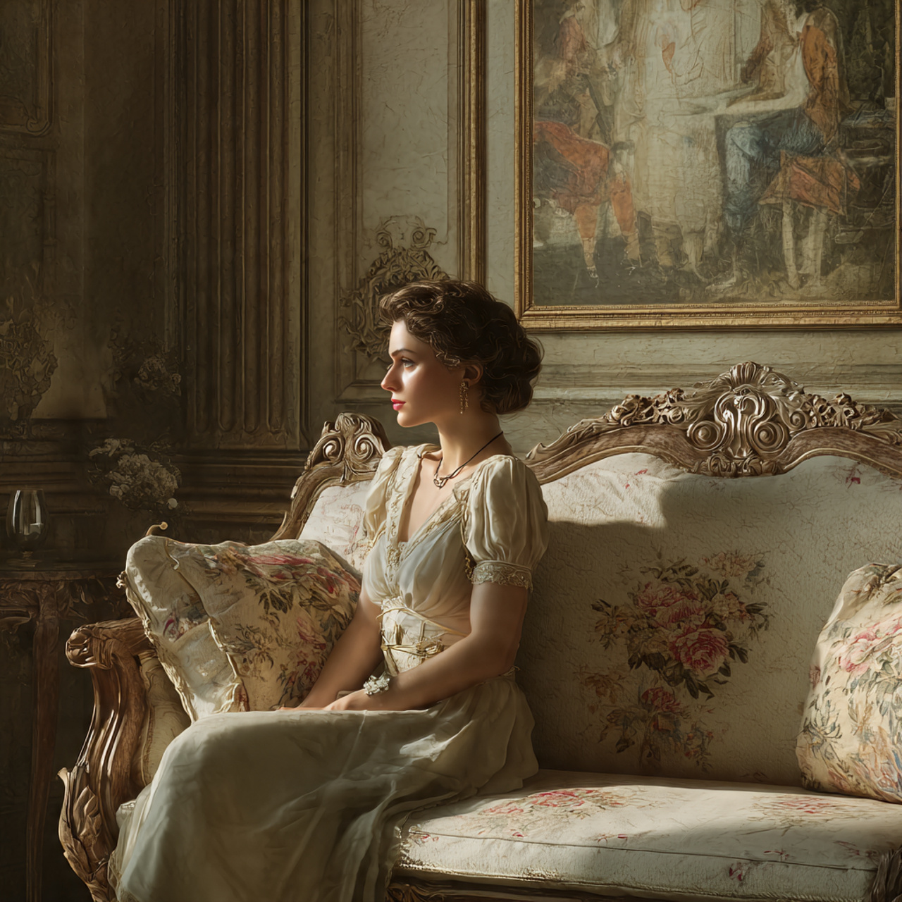 ultra realistic elegant living room showcasing an