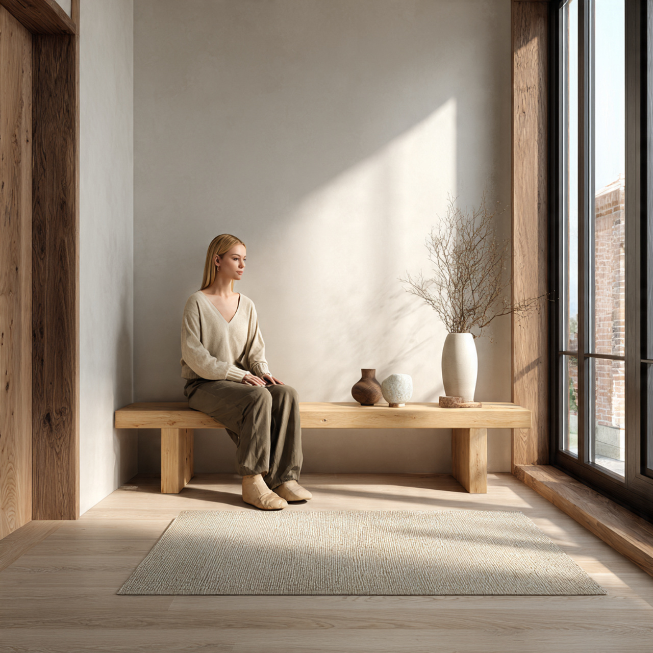 ultra realistic entryway featuring a modern minima