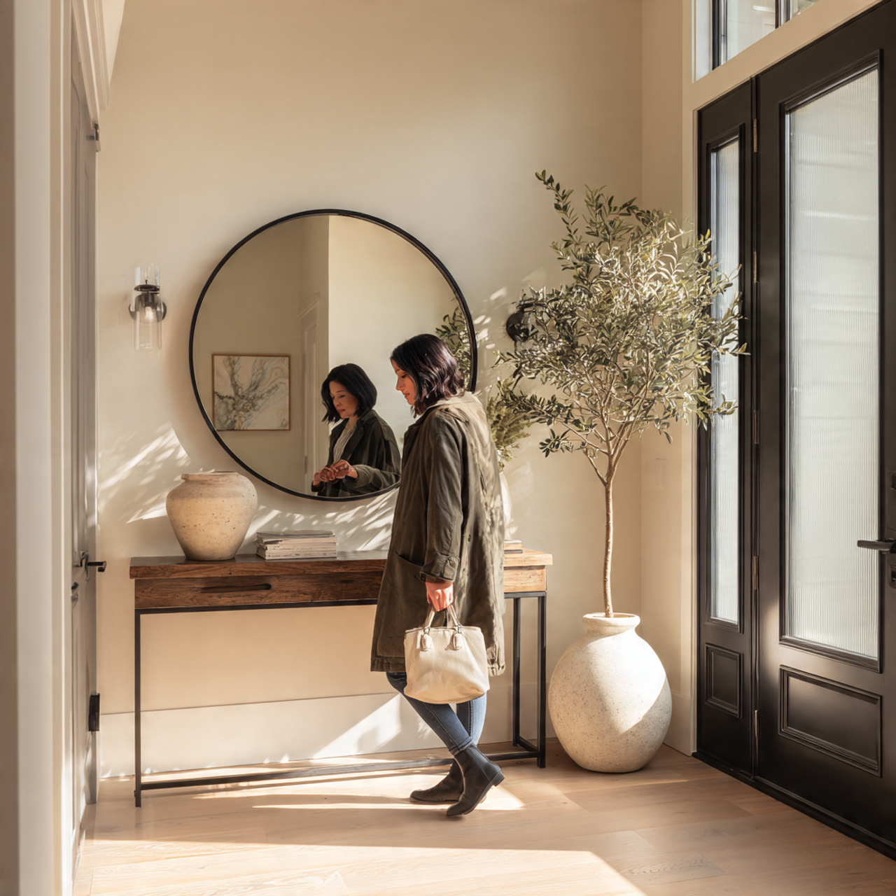 ultra realistic entryway wall decor featuring an o