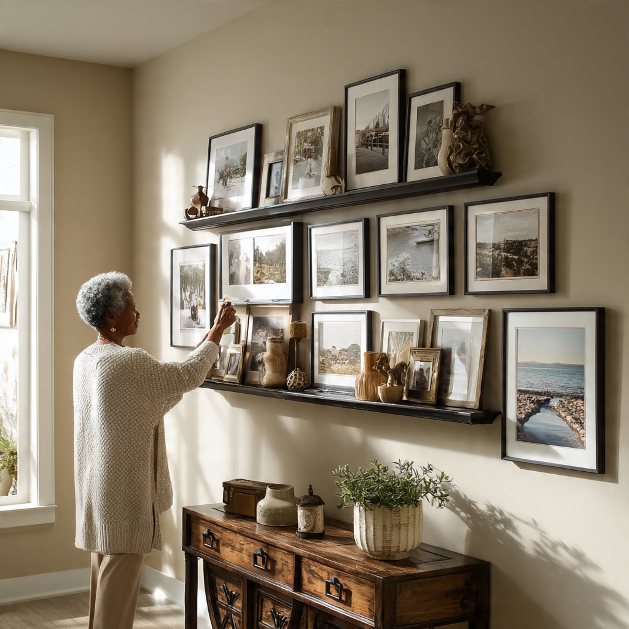 ultra realistic entryway wall decor featuring floa