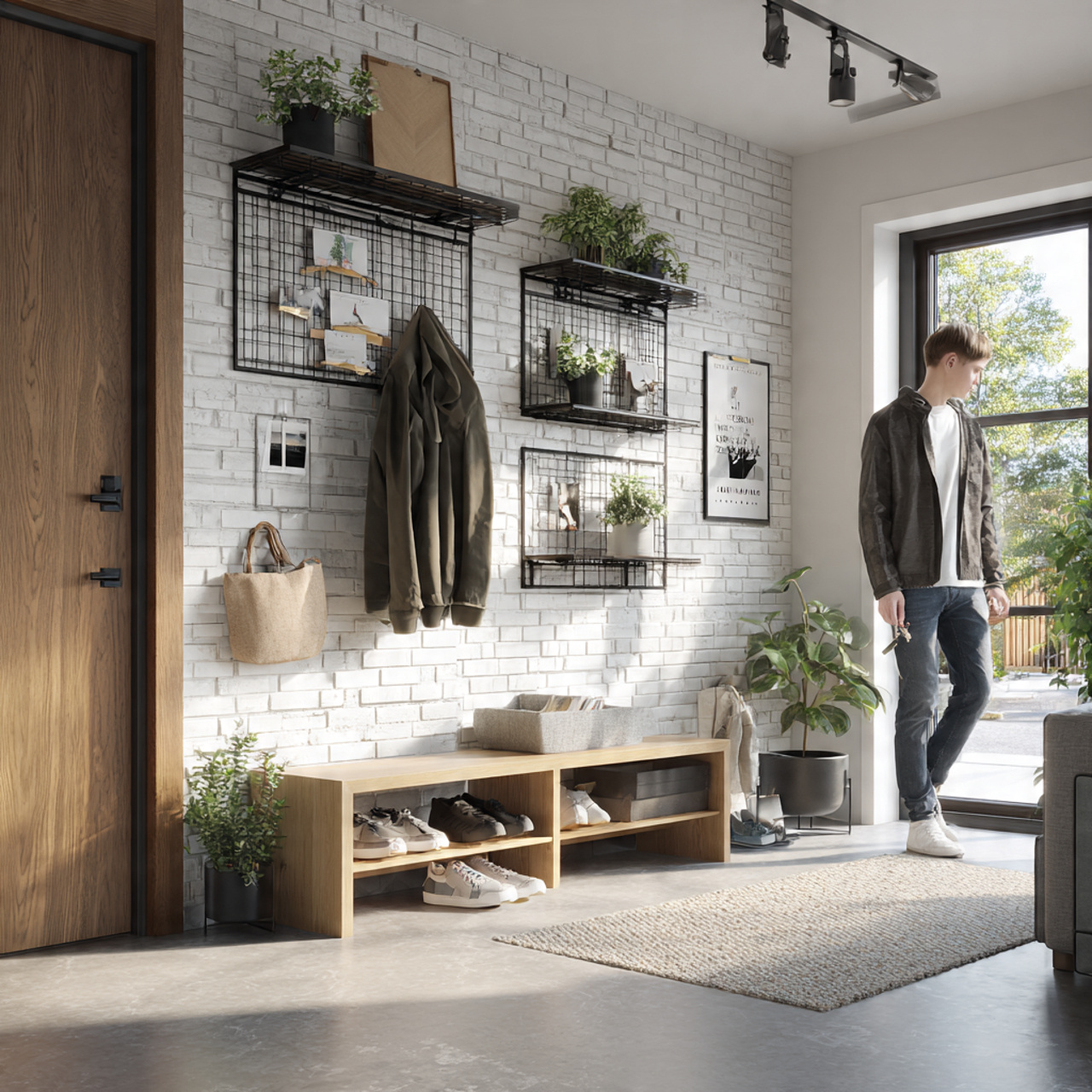 ultra realistic entryway wall decor with black ind