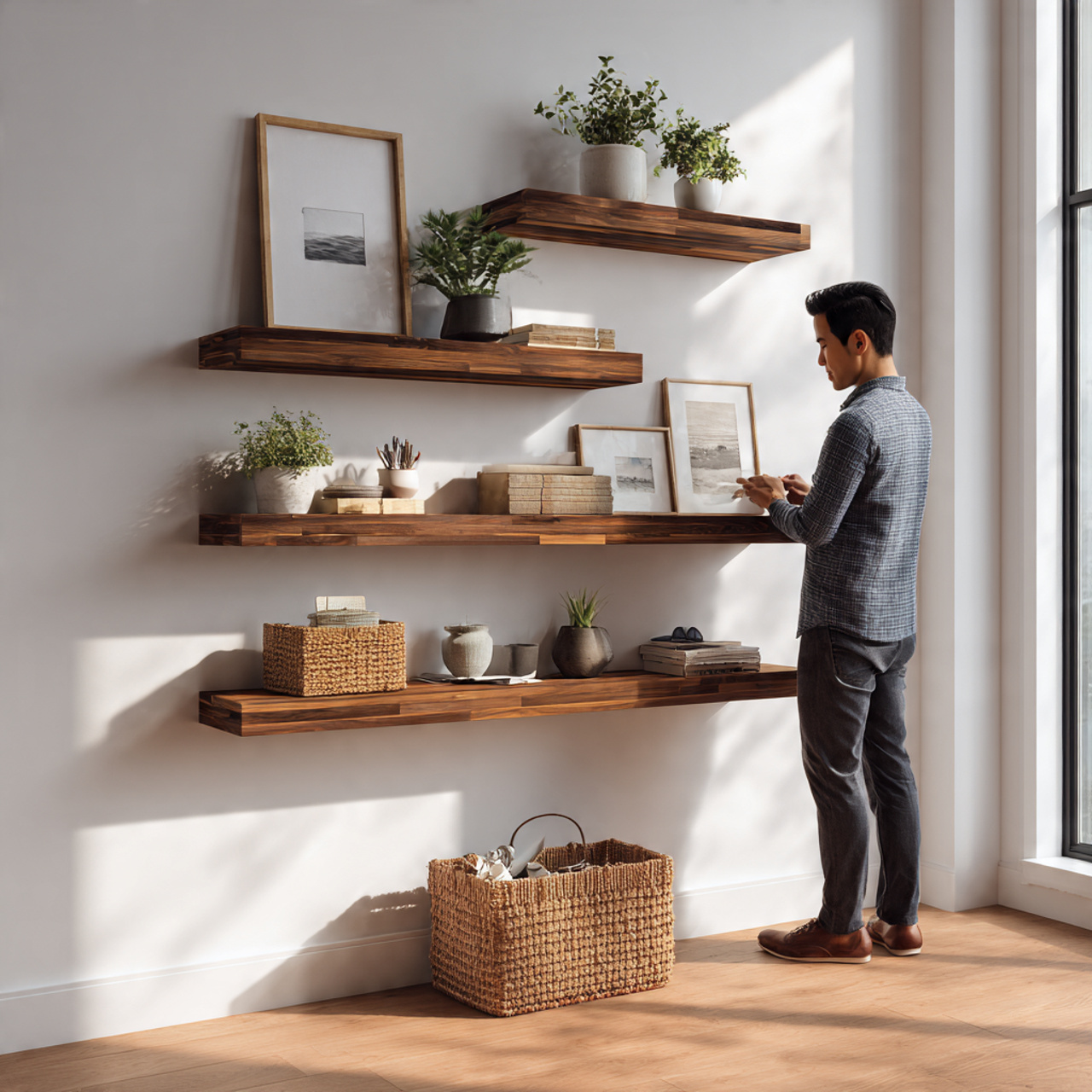 ultra realistic entryway wall decor with floating