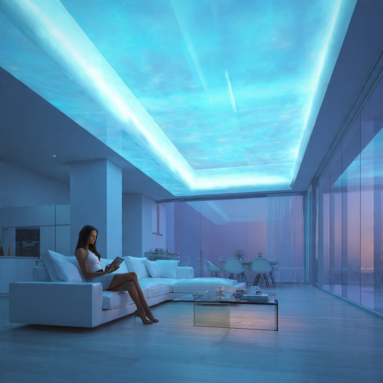 ultra realistic futuristic interior featuring livi
