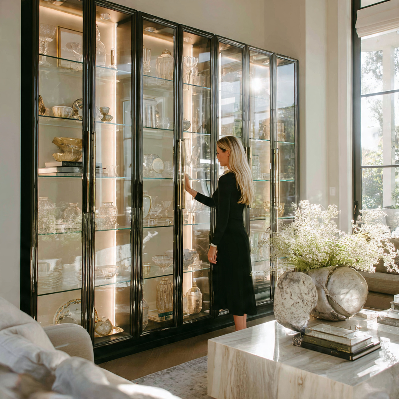 ultra realistic glass front display cabinets livin