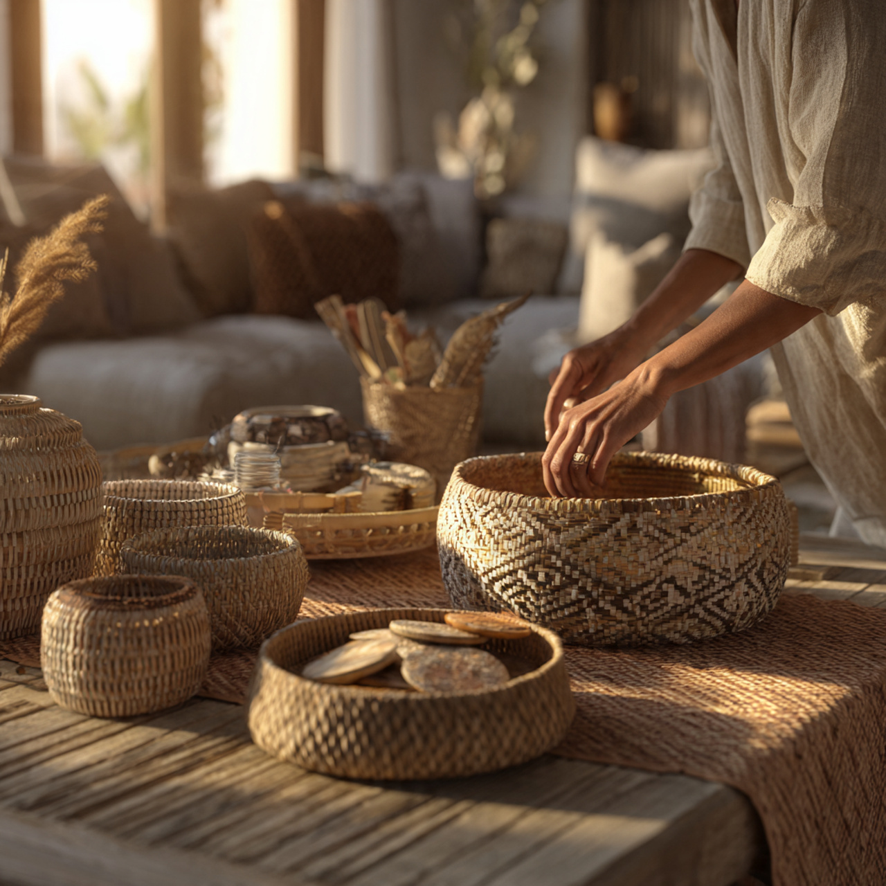 ultra realistic image of a living room table decor 1