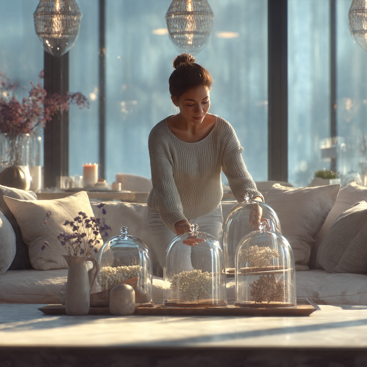 ultra realistic image of a living room table featu 1