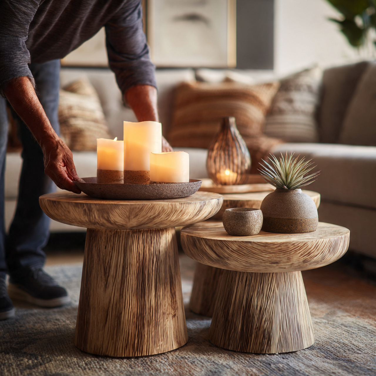 ultra realistic image of a living room table featu 4