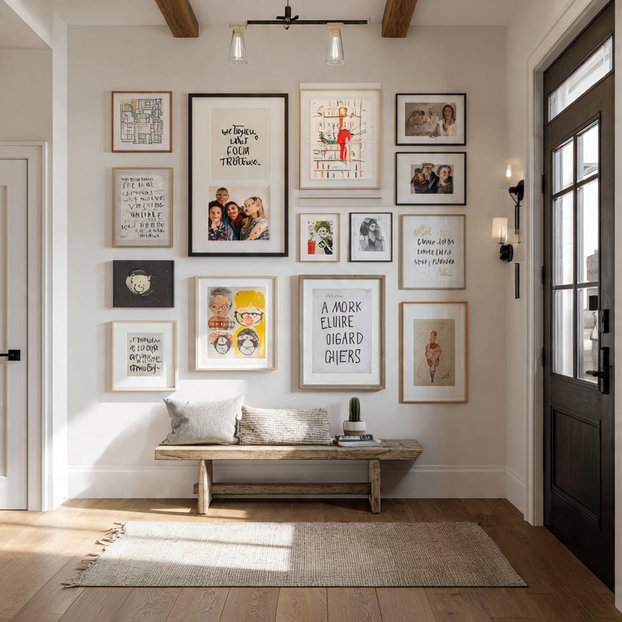25 Best Entryway Decor Ideas for a Stylish and Welcoming First Impression 3 ultra realistic image of a statement gallery wall