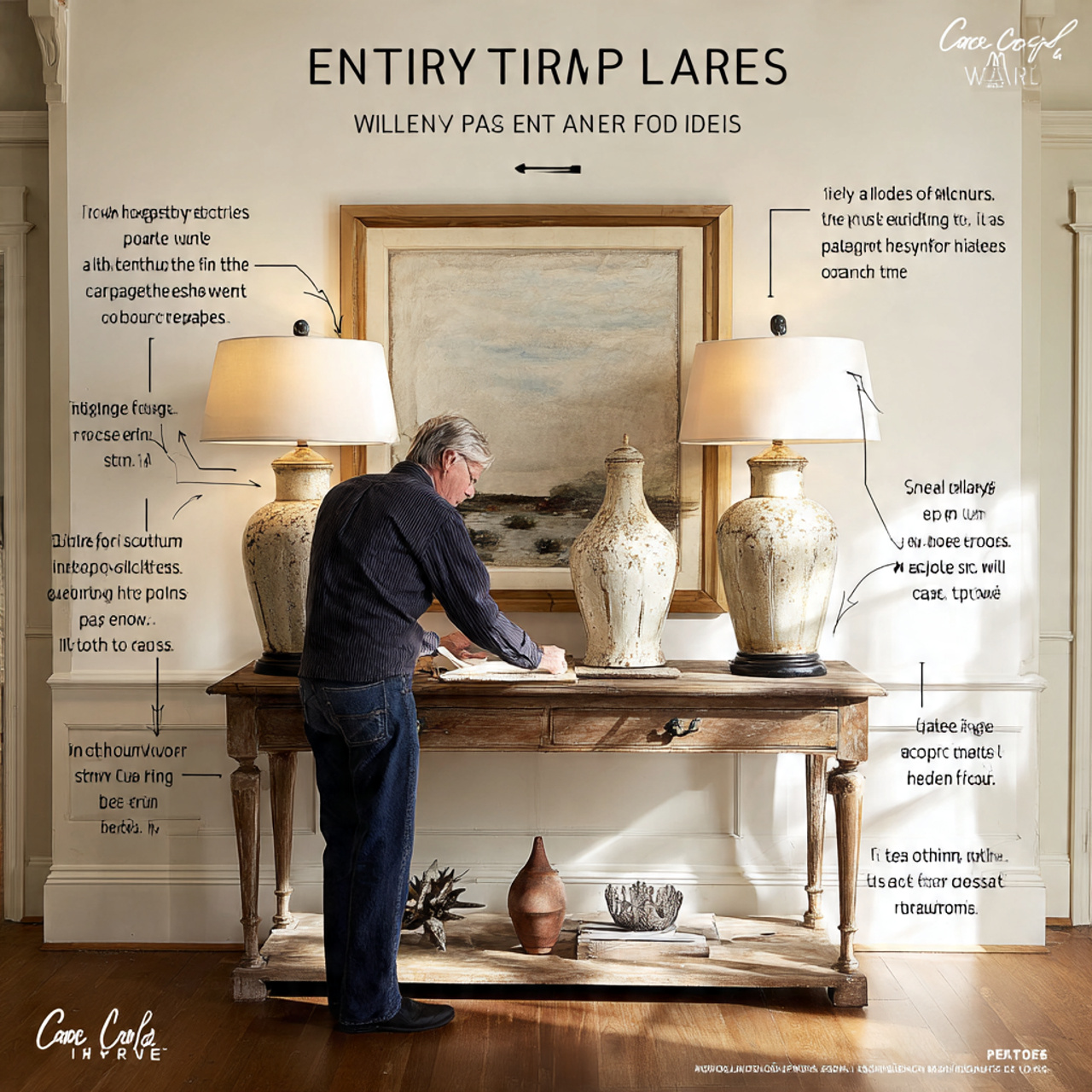 25 Best Entryway Decor Ideas for a Stylish and Welcoming First Impression 15 ultra realistic image of a symmetrical table lamp