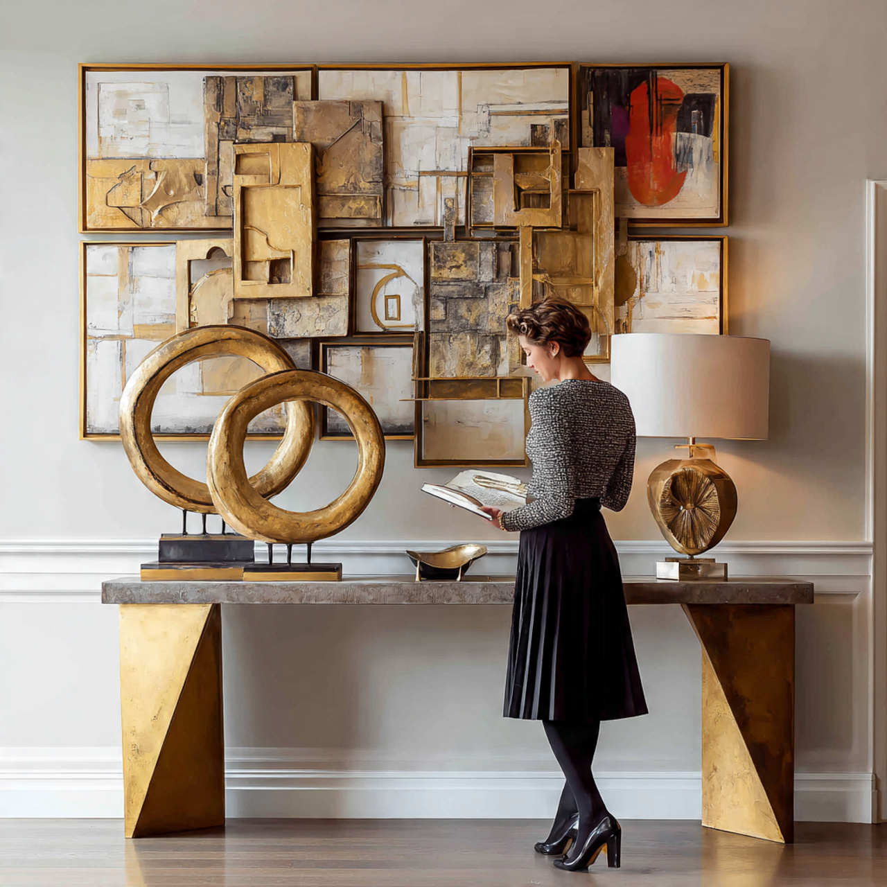 25 Best Entryway Decor Ideas for a Stylish and Welcoming First Impression 22 ultra realistic image of an eclectic art deco scul