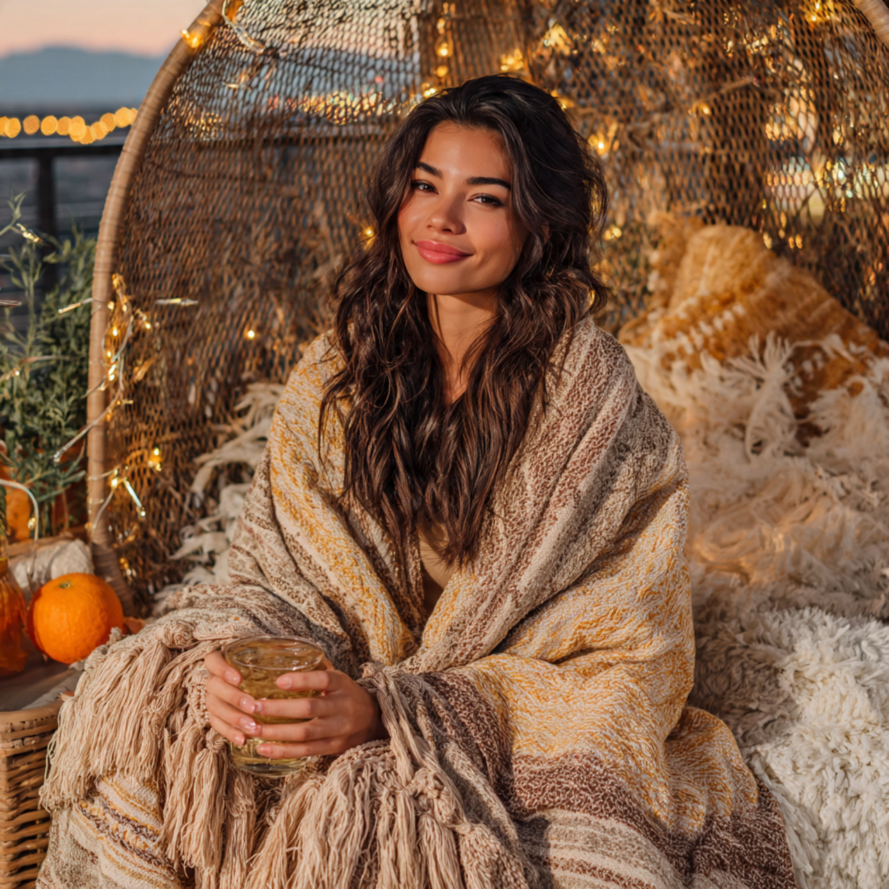 ultra realistic image of balcony decor ideas displ