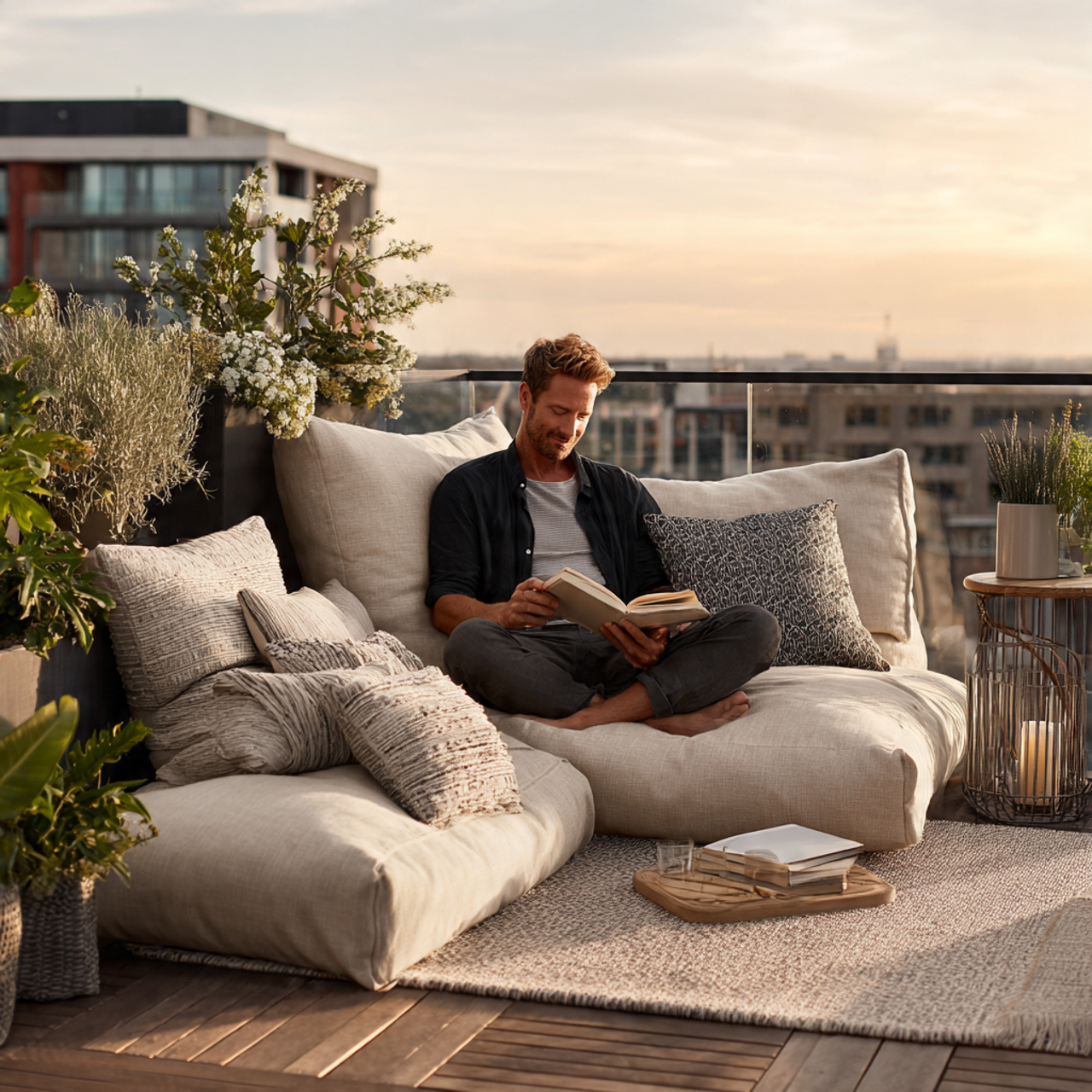 ultra realistic image of balcony decor ideas showc