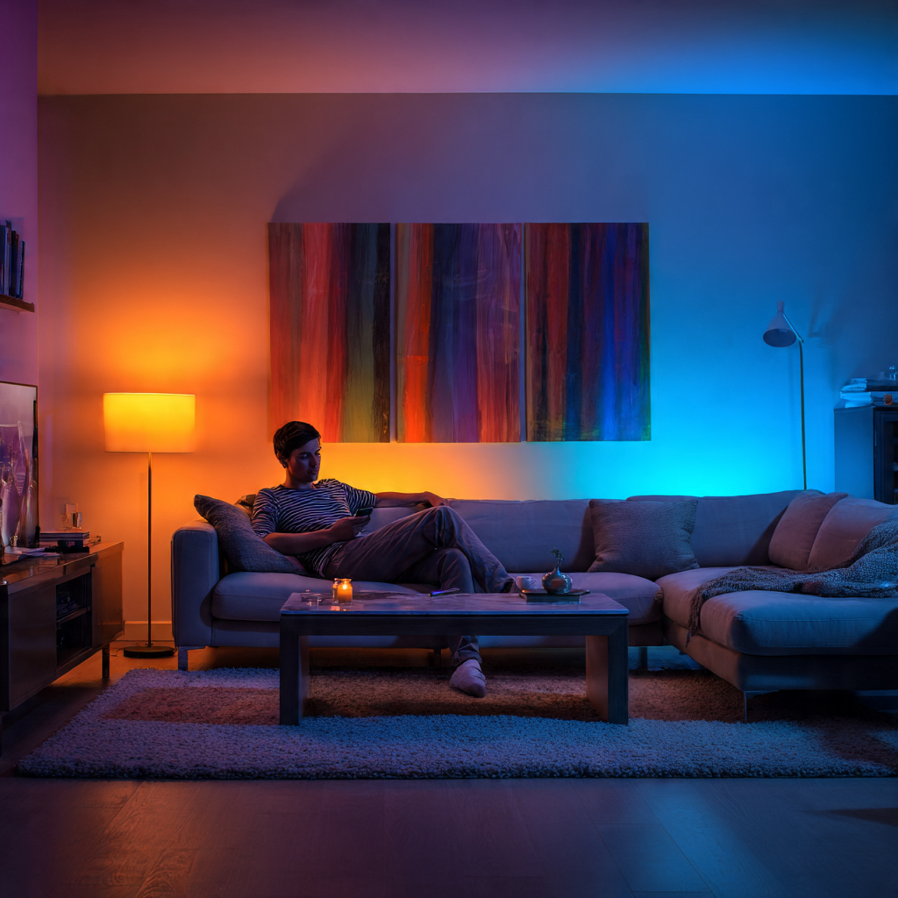 ultra realistic image of living room lighting idea 2