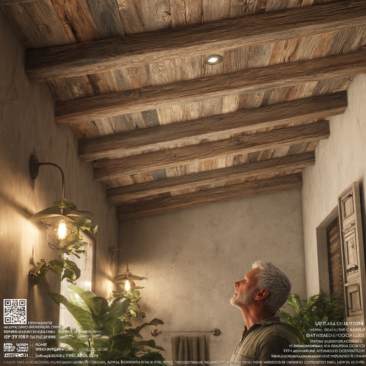 ultra realistic image of rustic bathroom decor hig