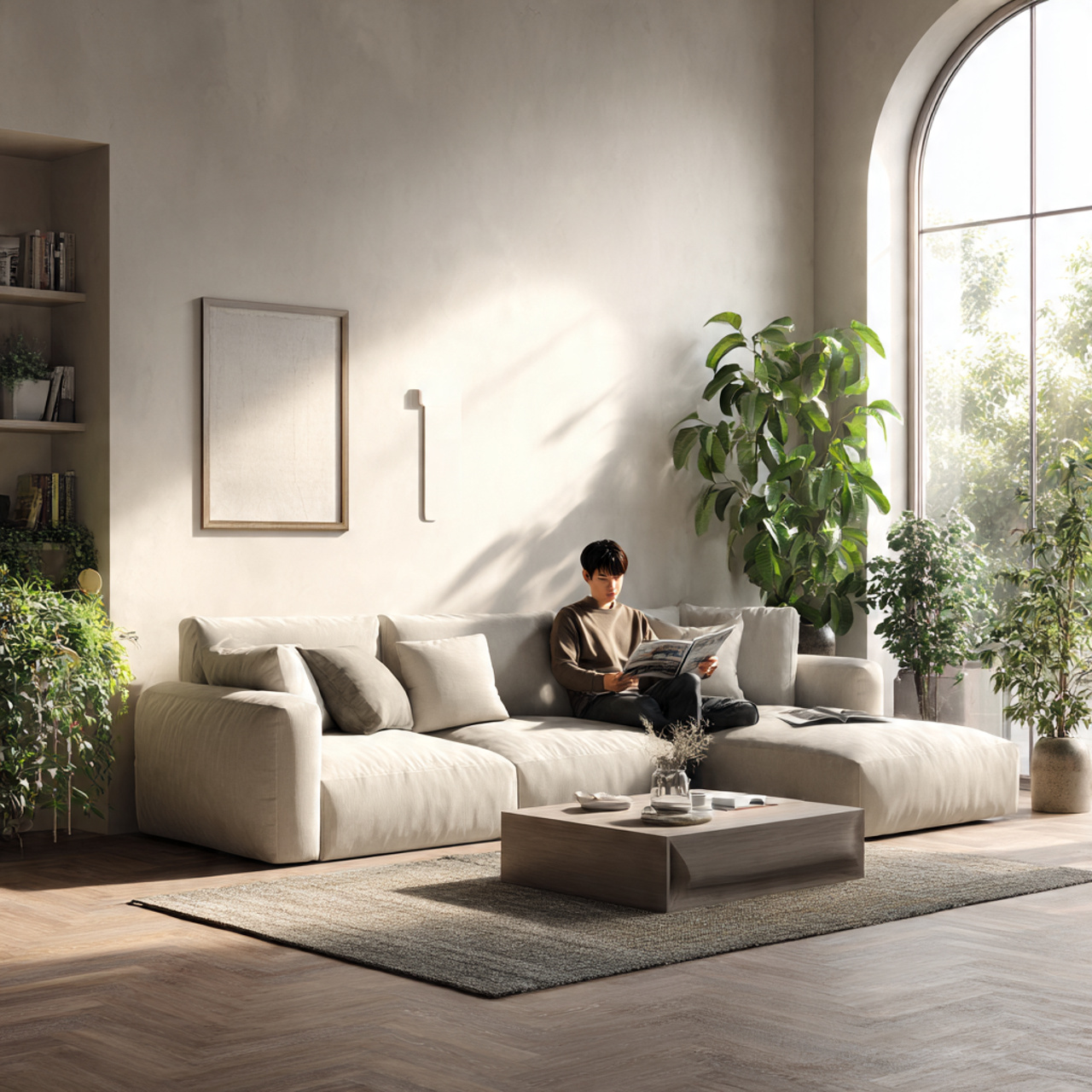 ultra realistic image of small living room layout 1