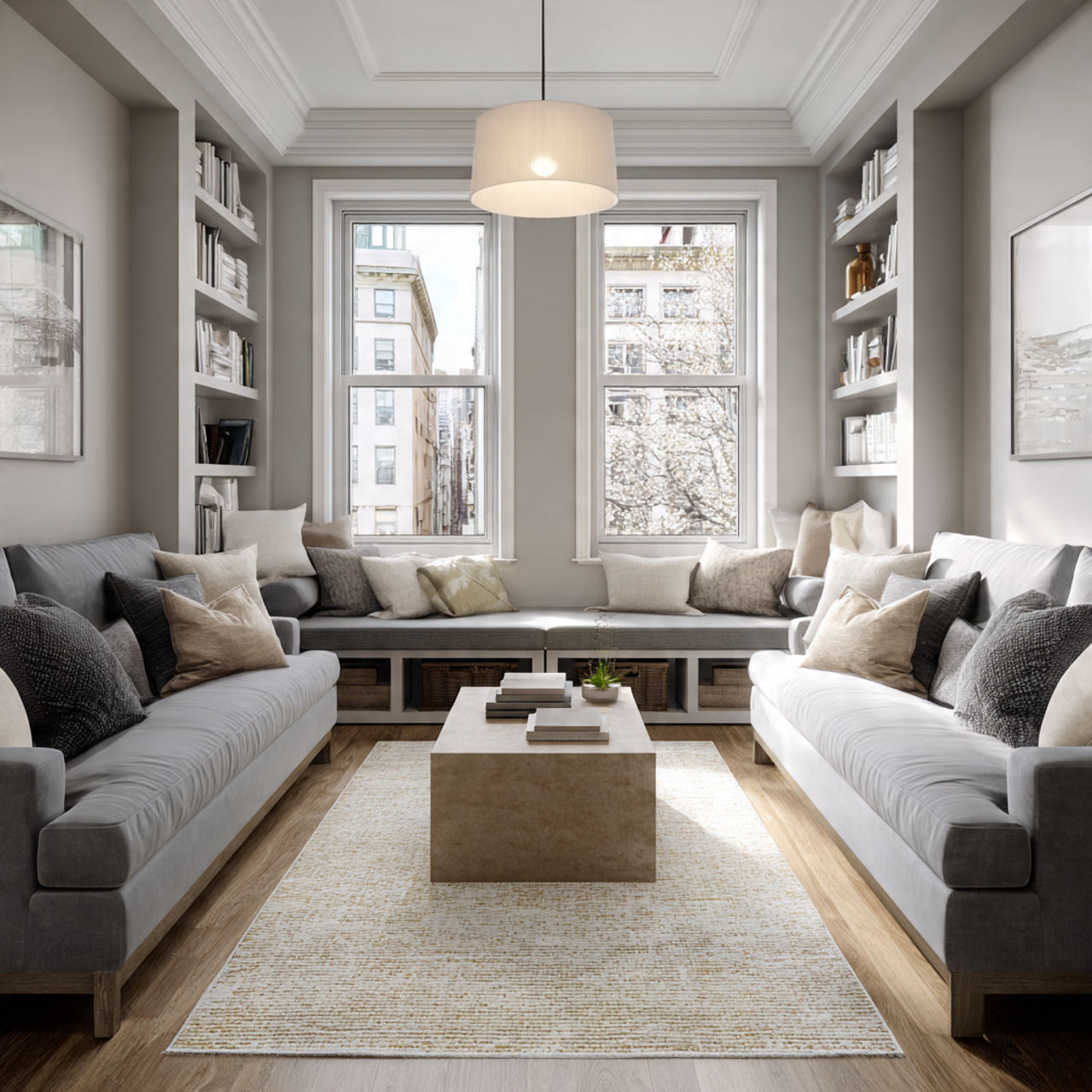 ultra realistic image of small living room layout 3