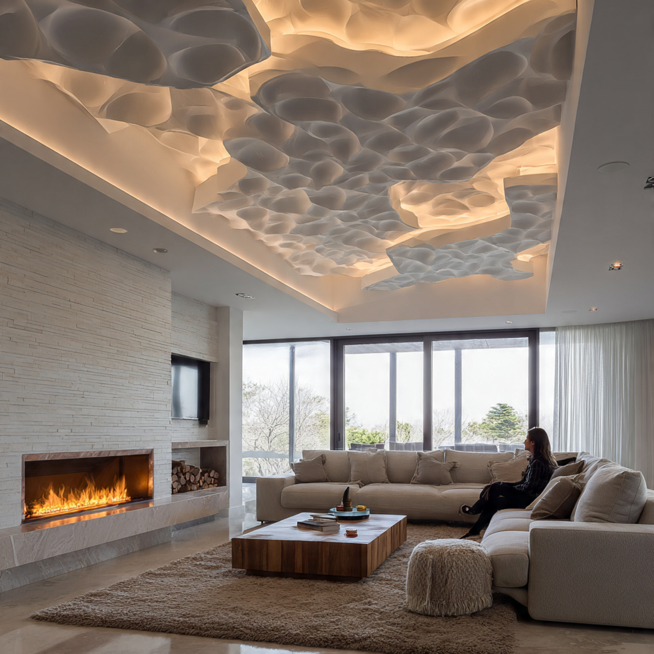 ultra realistic interior photo featuring living ro