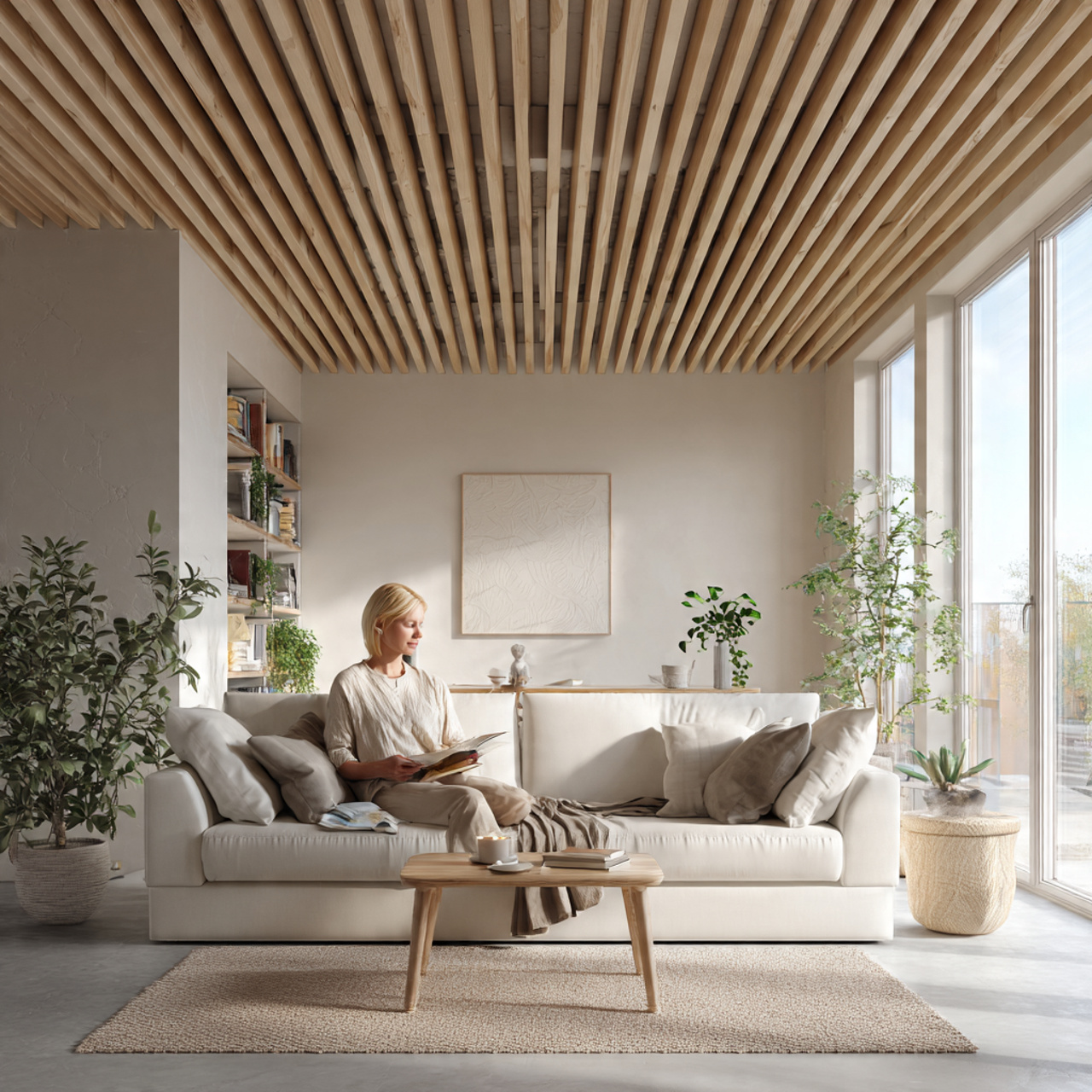 ultra realistic interior photo of a cozy nordic ho