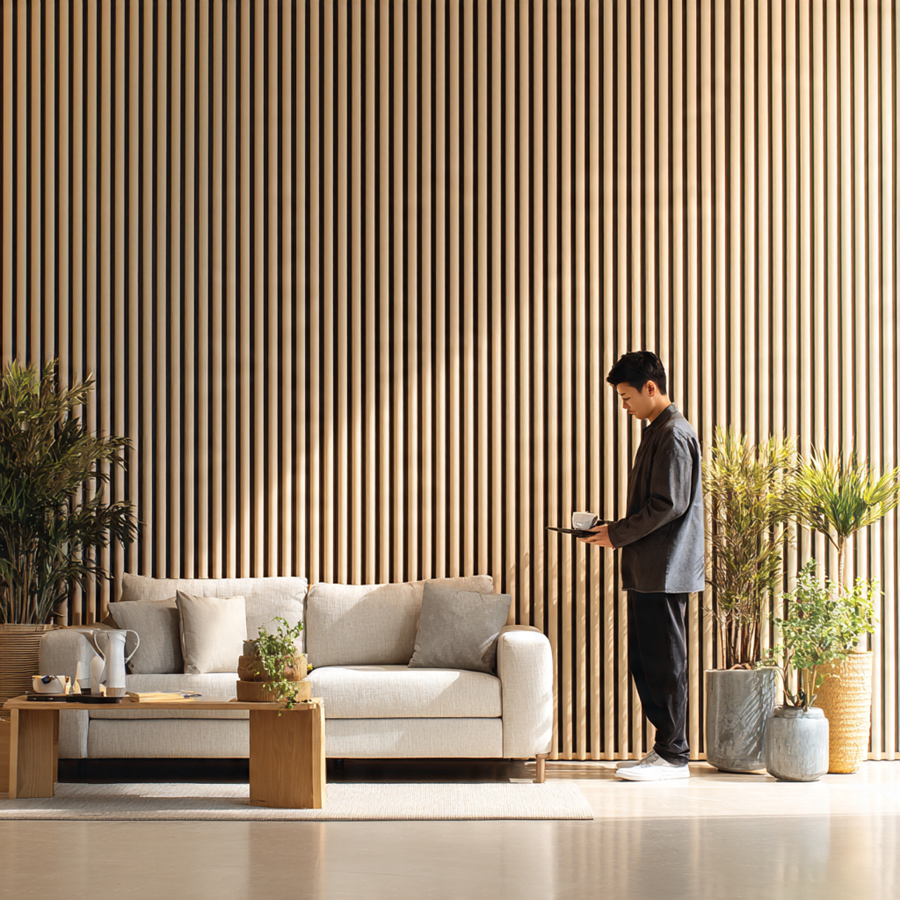 ultra realistic interior photo of living room back 6