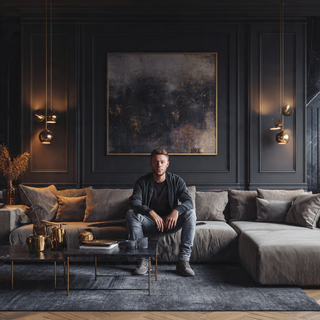 ultra realistic interior photo of living room back 8