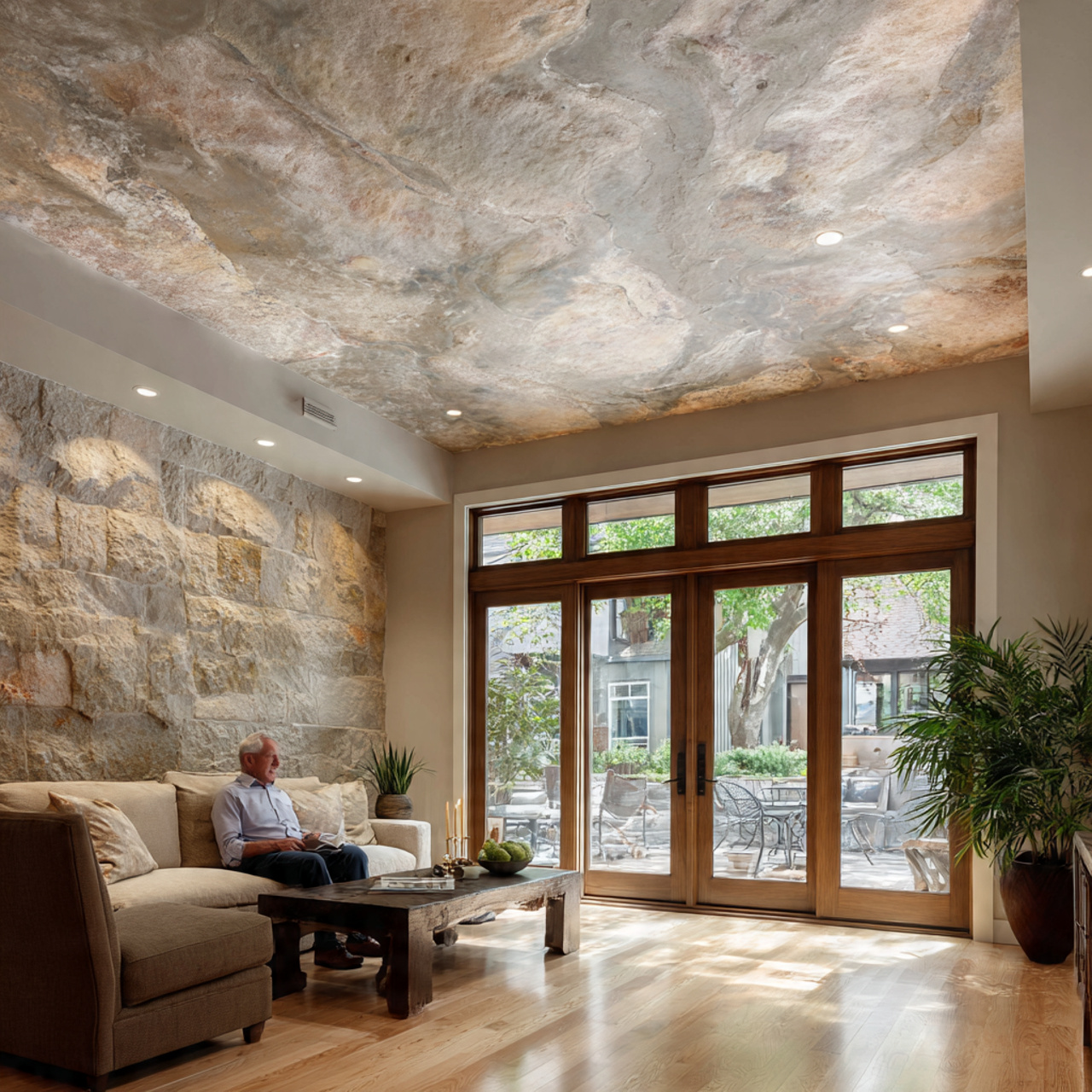 ultra realistic interior photograph displaying liv