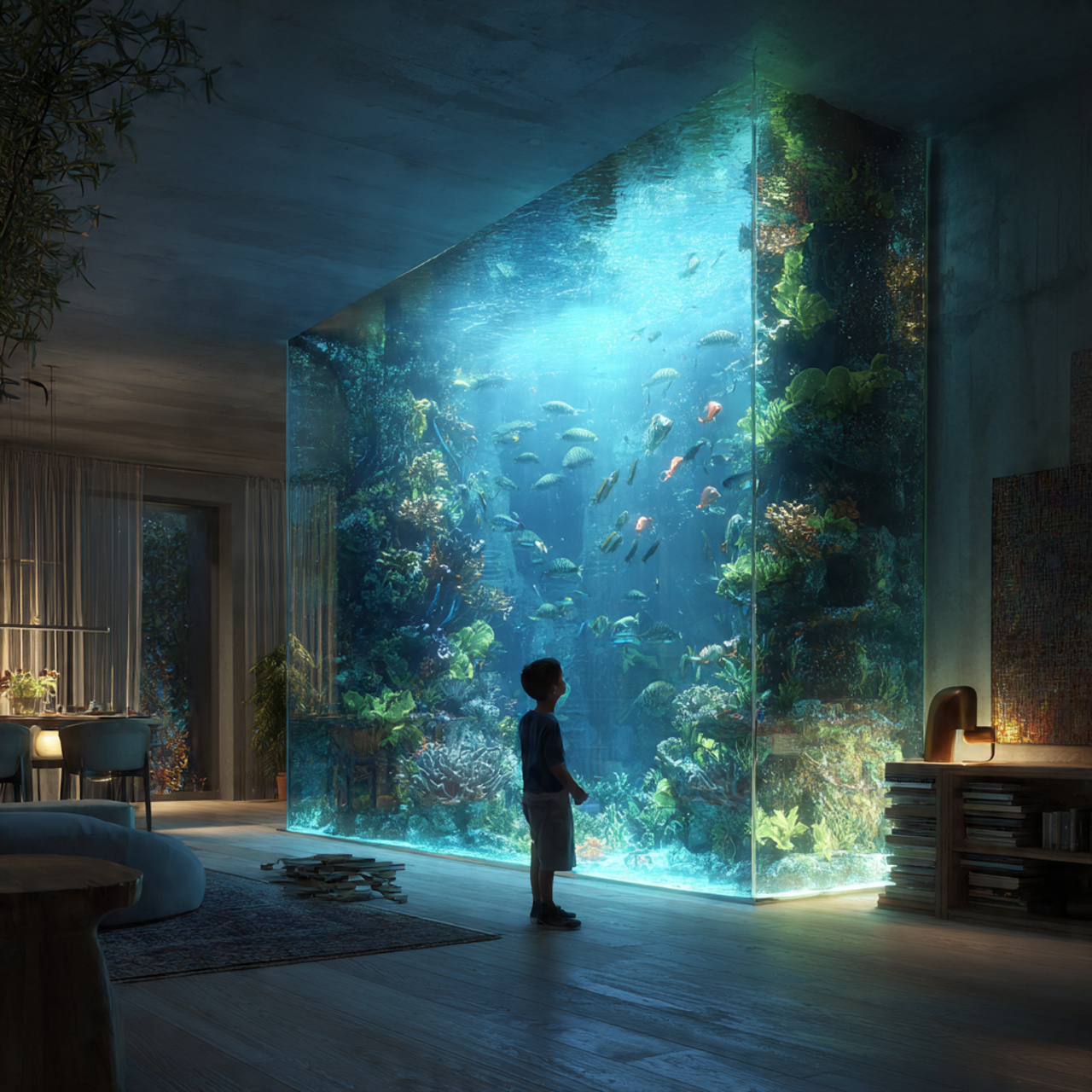 ultra realistic interior scene featuring living ro