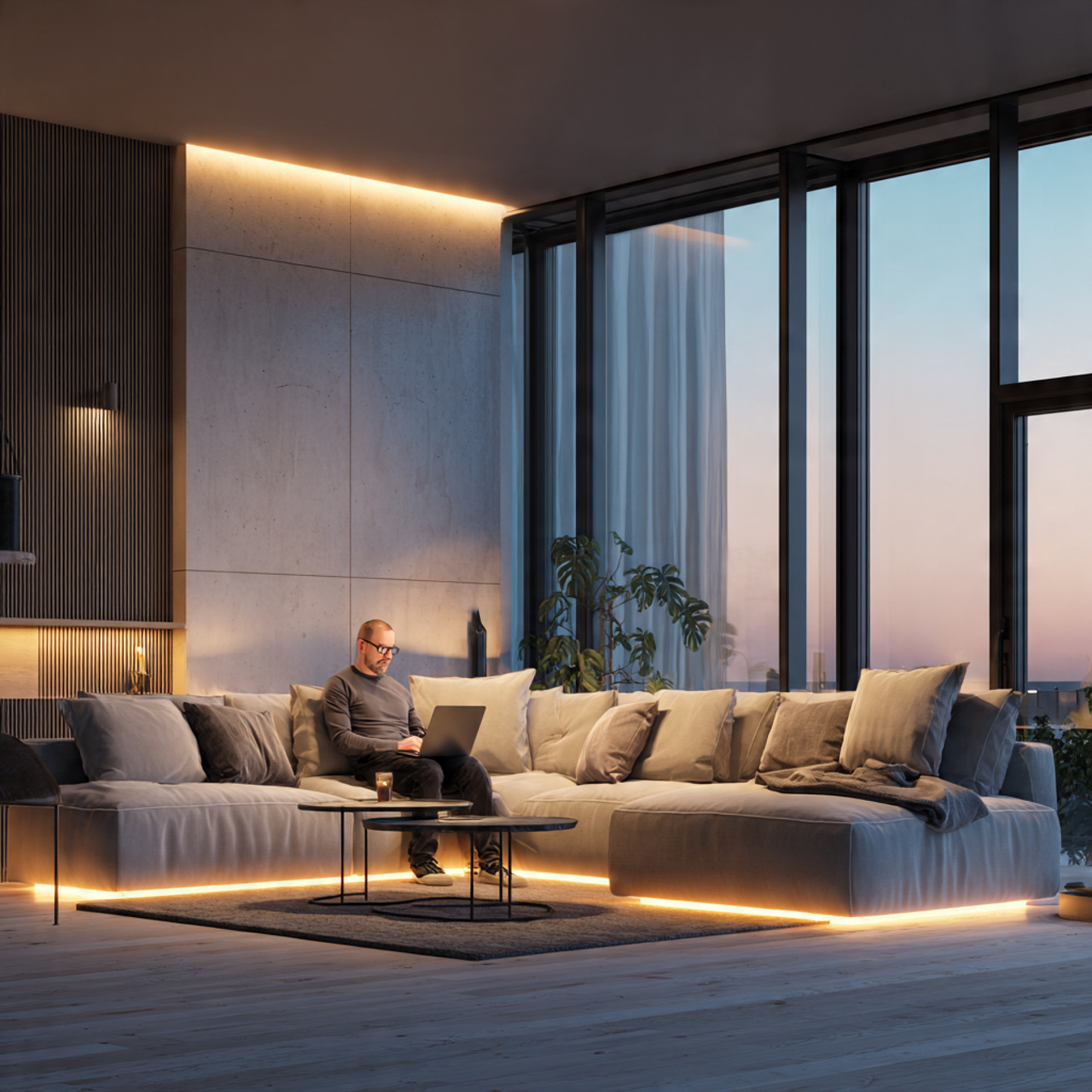 ultra realistic interior scene of living room ligh