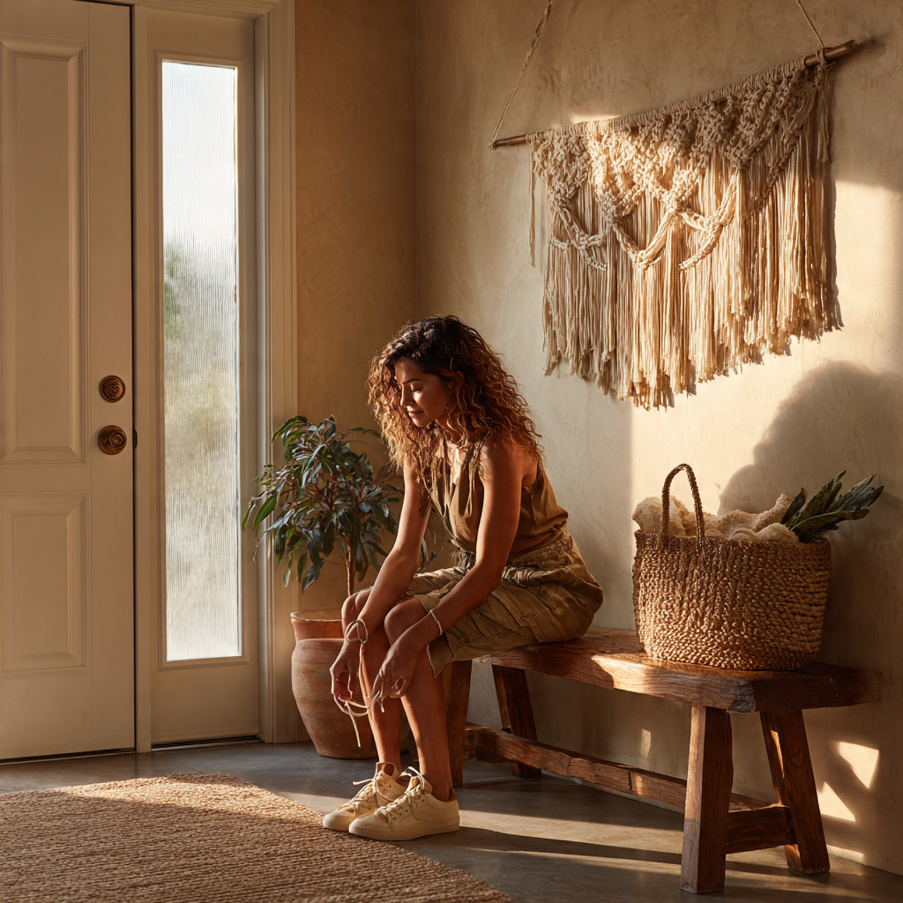 ultra realistic interior scene of small entryway d