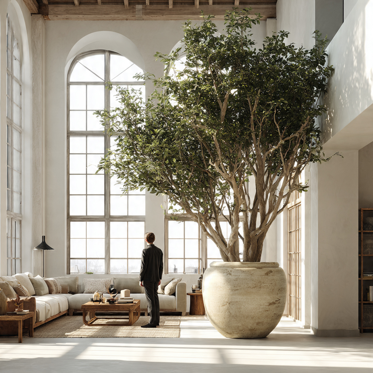 ultra realistic large living room with an oversize 1