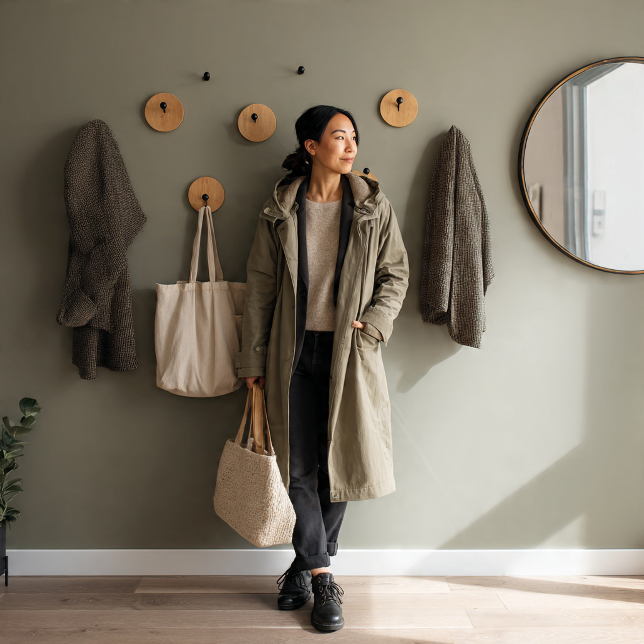 ultra realistic lifestyle image of small entryway