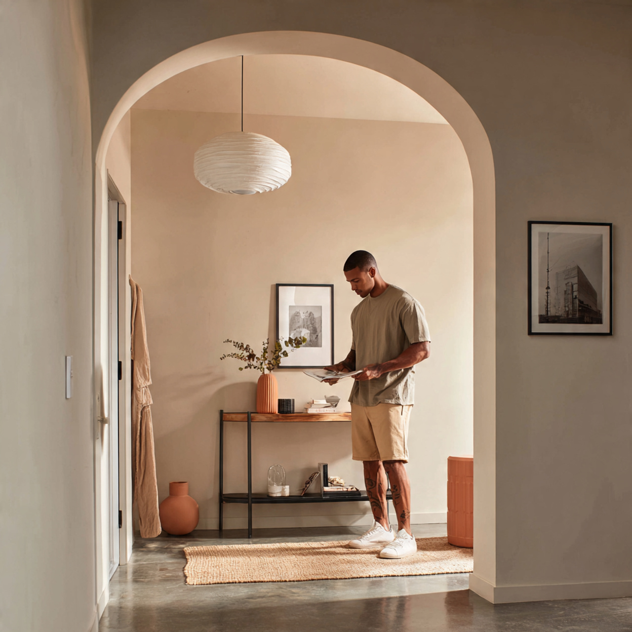 ultra realistic lifestyle image of small entryway 1