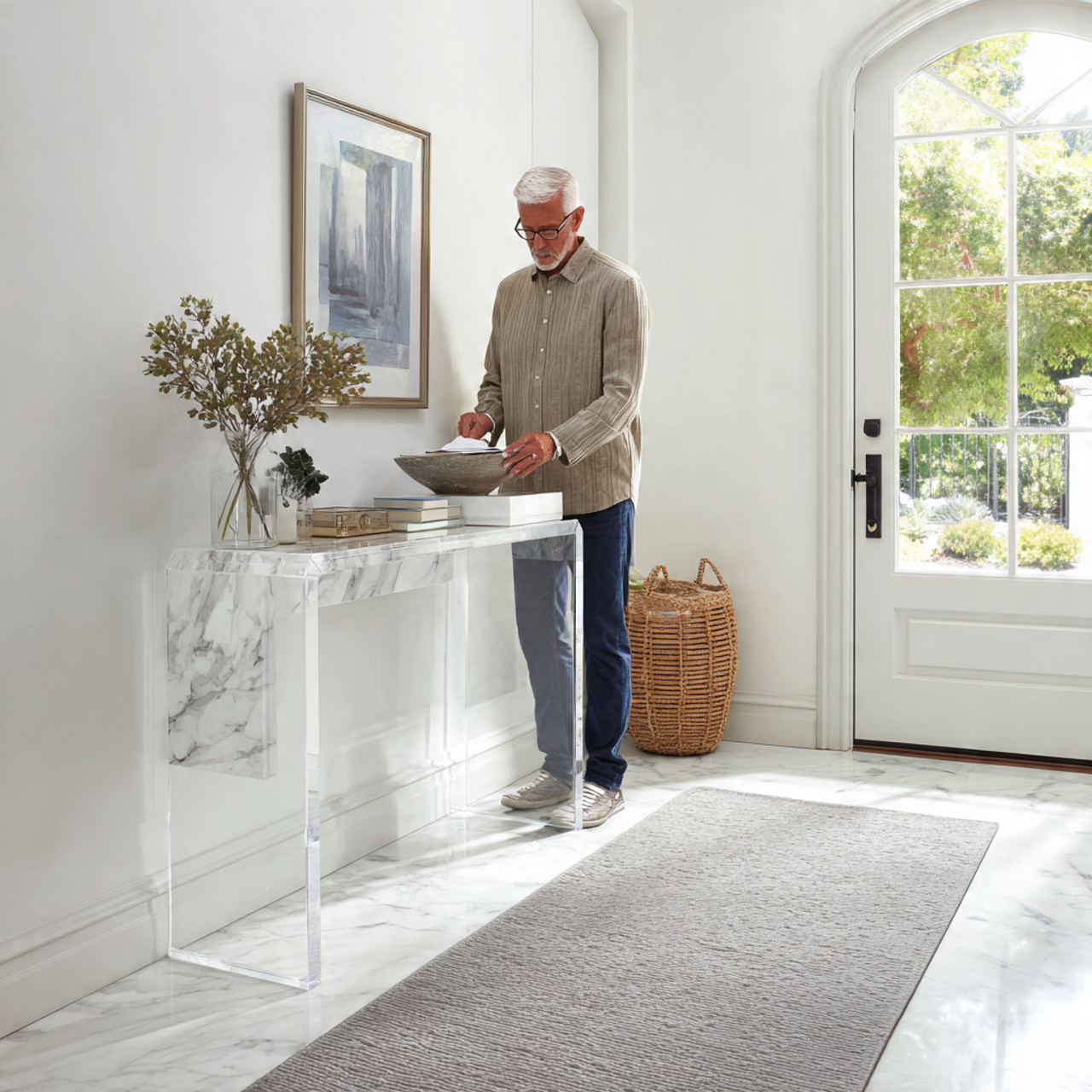 ultra realistic lifestyle photo of small entryway