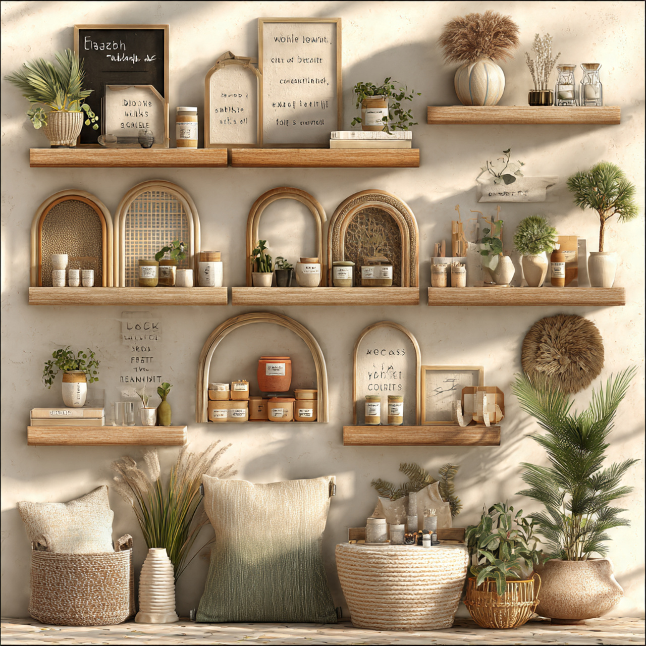 ultra realistic living room featuring bohemian rat