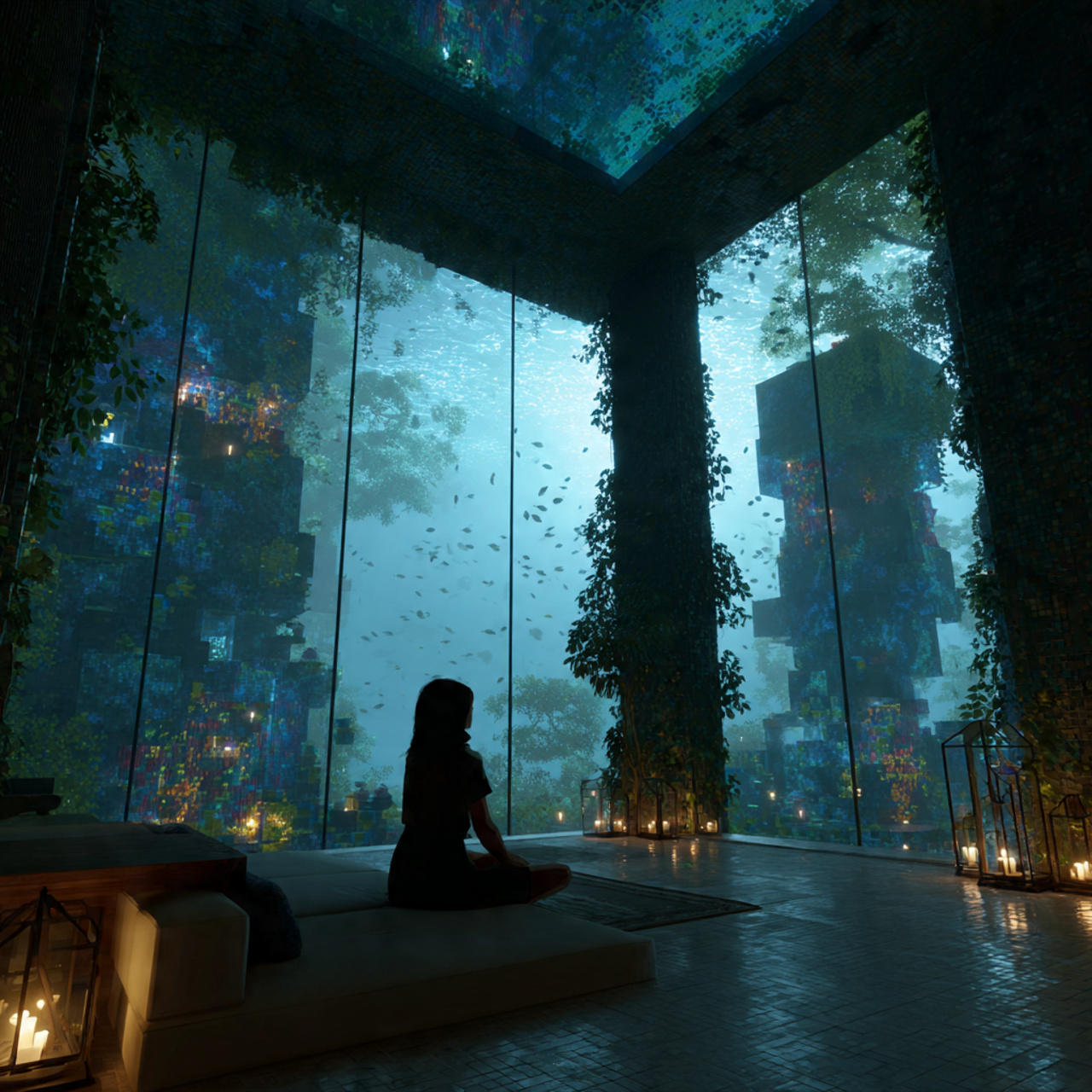 ultra realistic living room minecraft ideas design 1