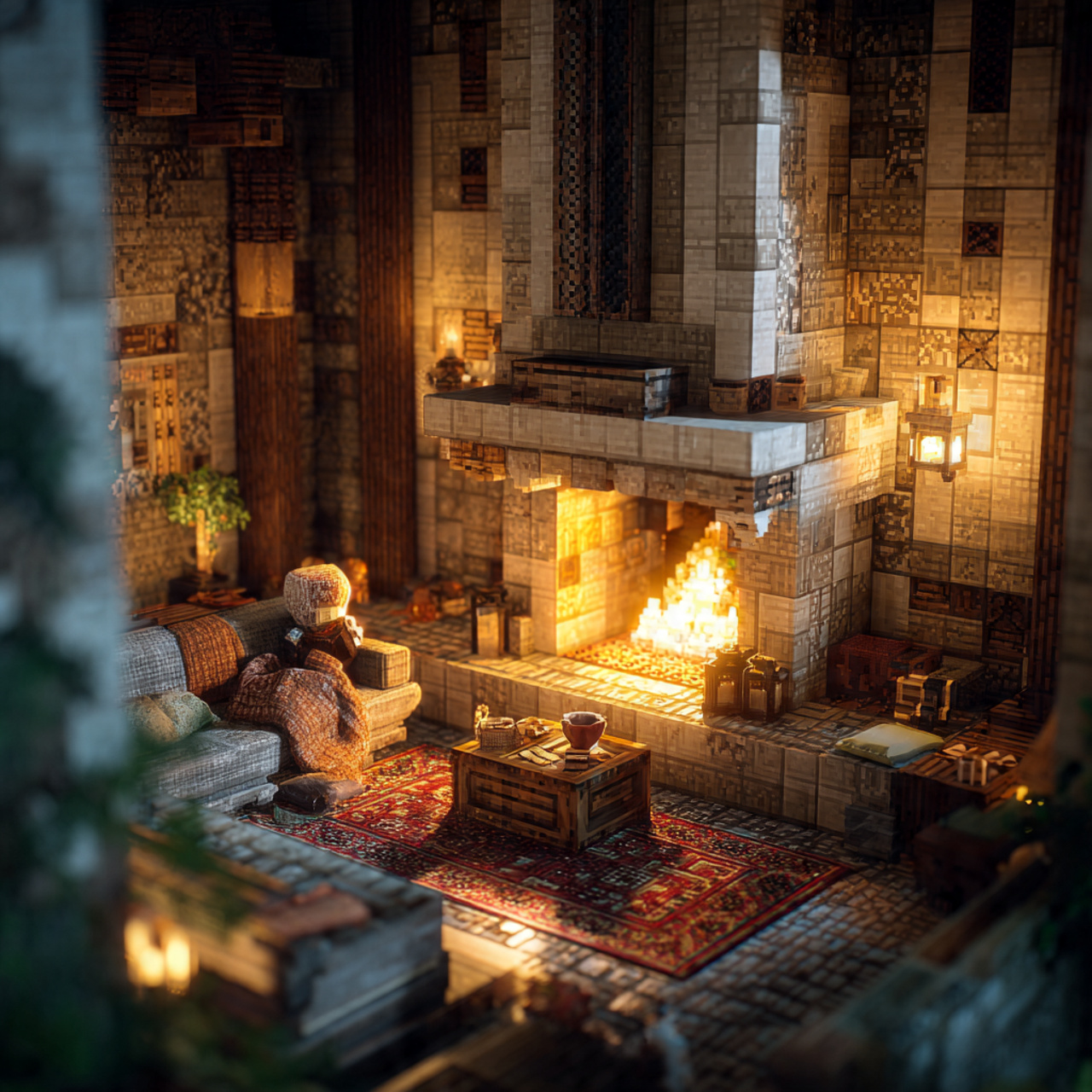 ultra realistic living room minecraft ideas interi 1