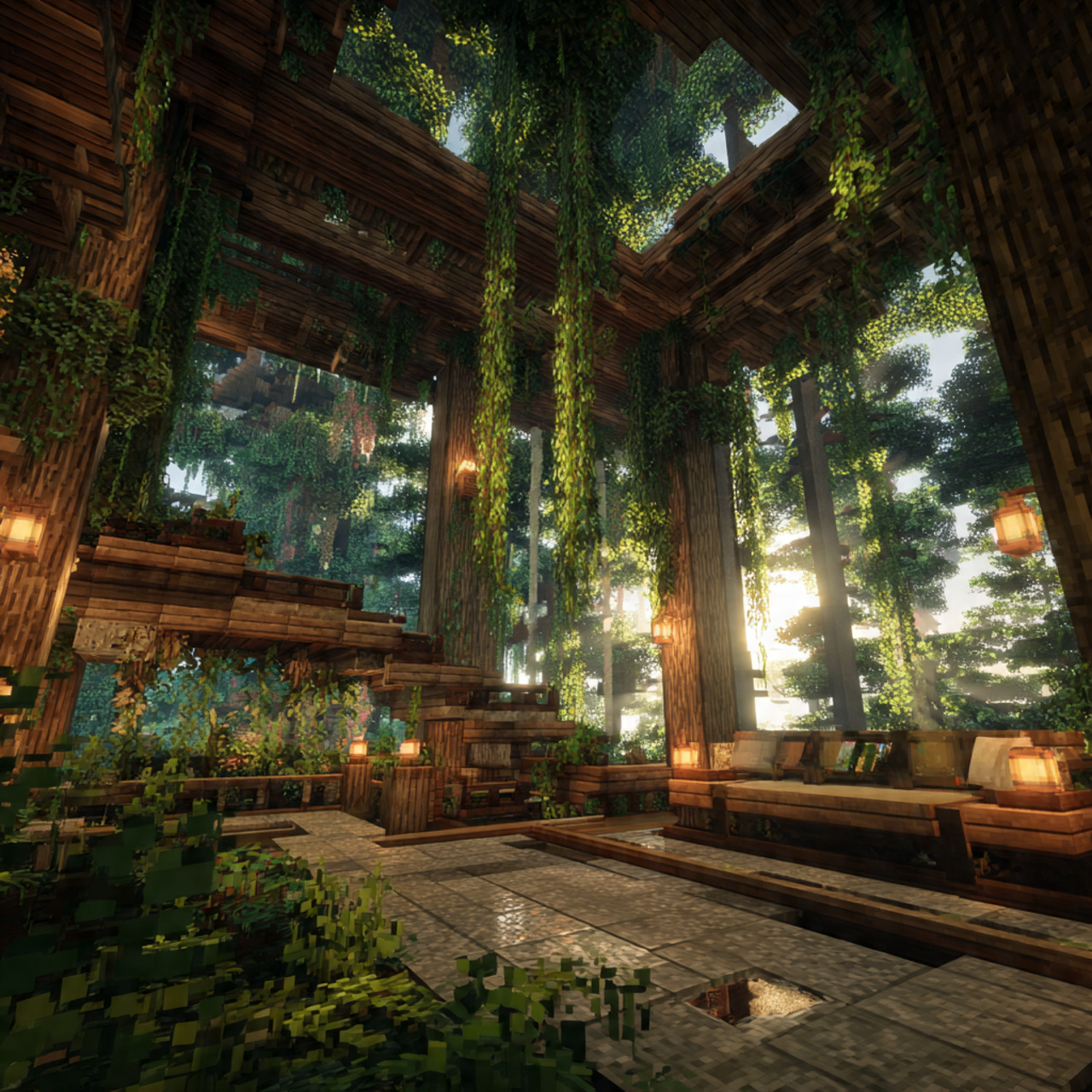 ultra realistic living room minecraft ideas scene 1