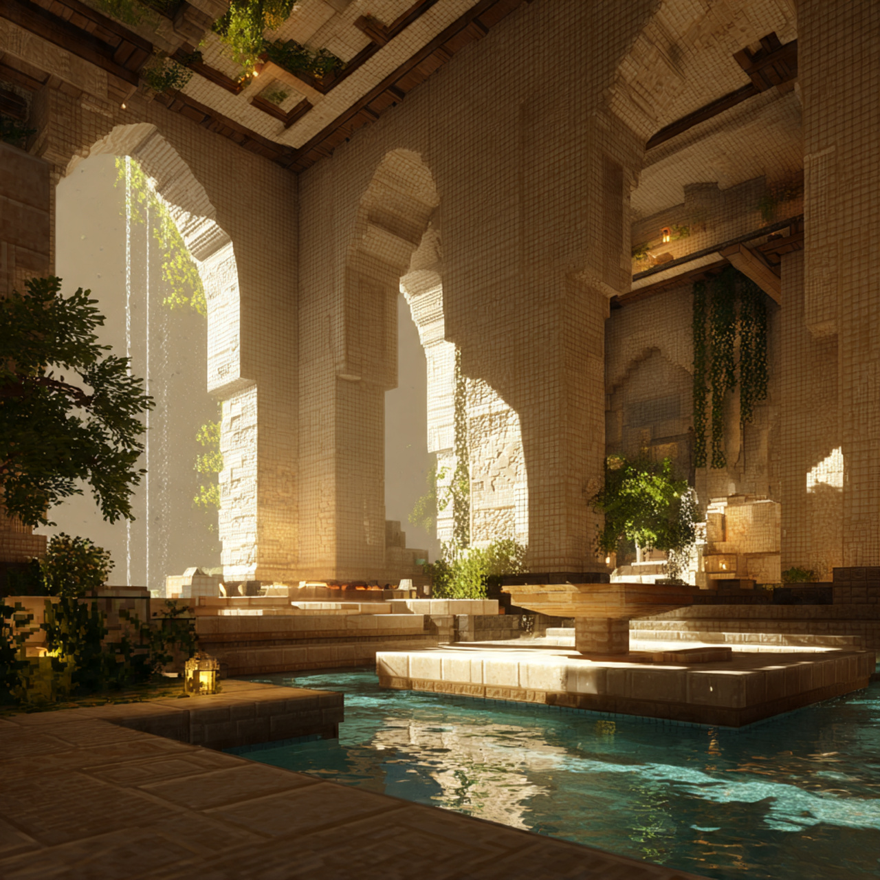 ultra realistic living room minecraft ideas scene 2