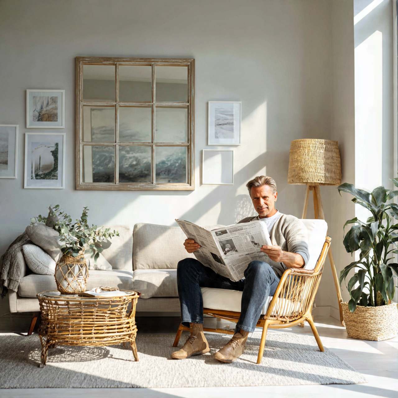 ultra realistic living room mirror ideas featuring 16
